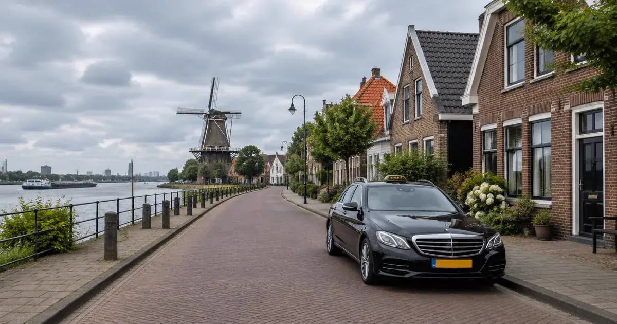 Taxi Alblasserdam met vaste prijs Taxi in Alblasserdam bij de dijk vlak bij Kinderdijk