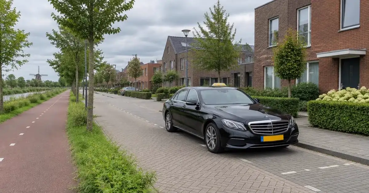 Taxi in Bergschenhoek in een woonwijk bij het centrum