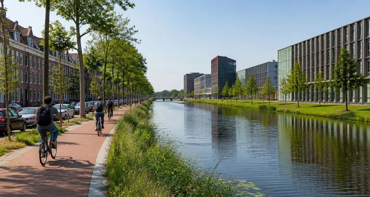 Taxivervoer in de gemeente Delft met grachten en campus