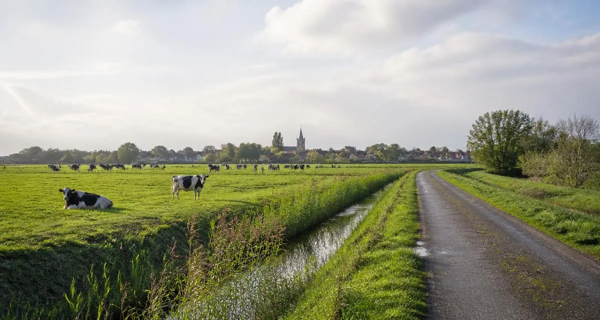 Taxivervoer in de gemeente Krimpenerwaard met weilanden en dijken