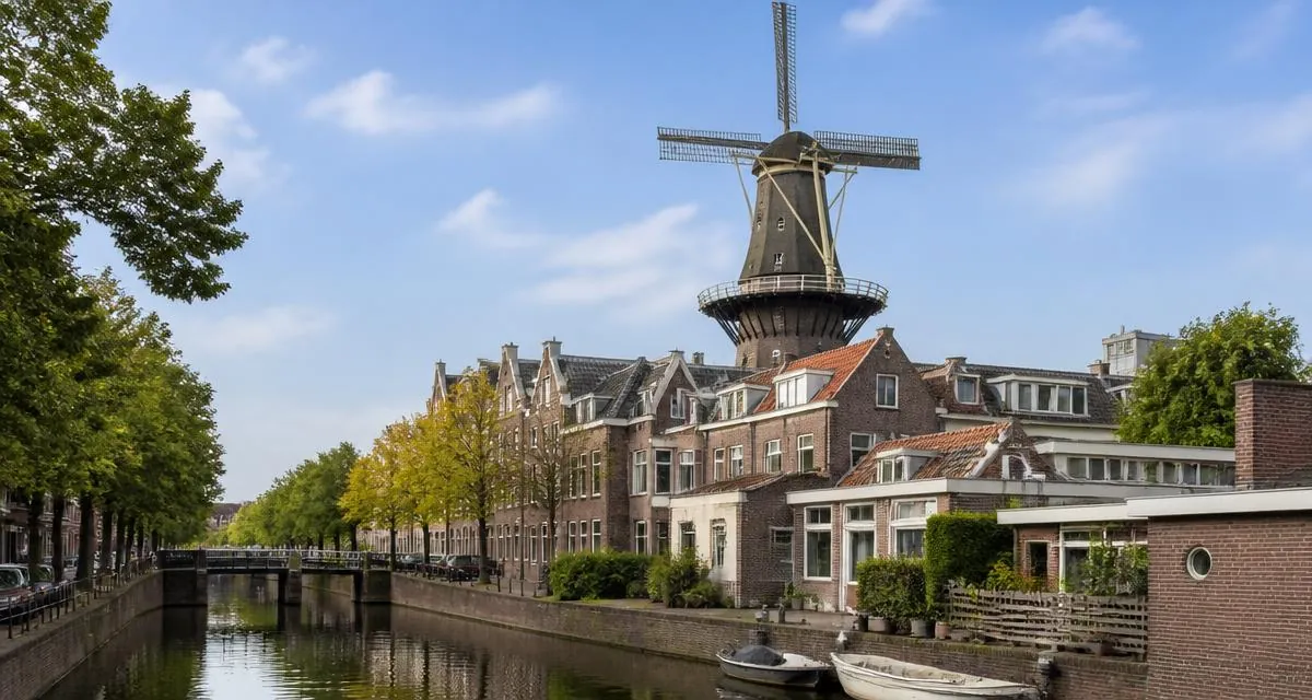 Taxivervoer in de gemeente Schiedam met molens en woonwijken