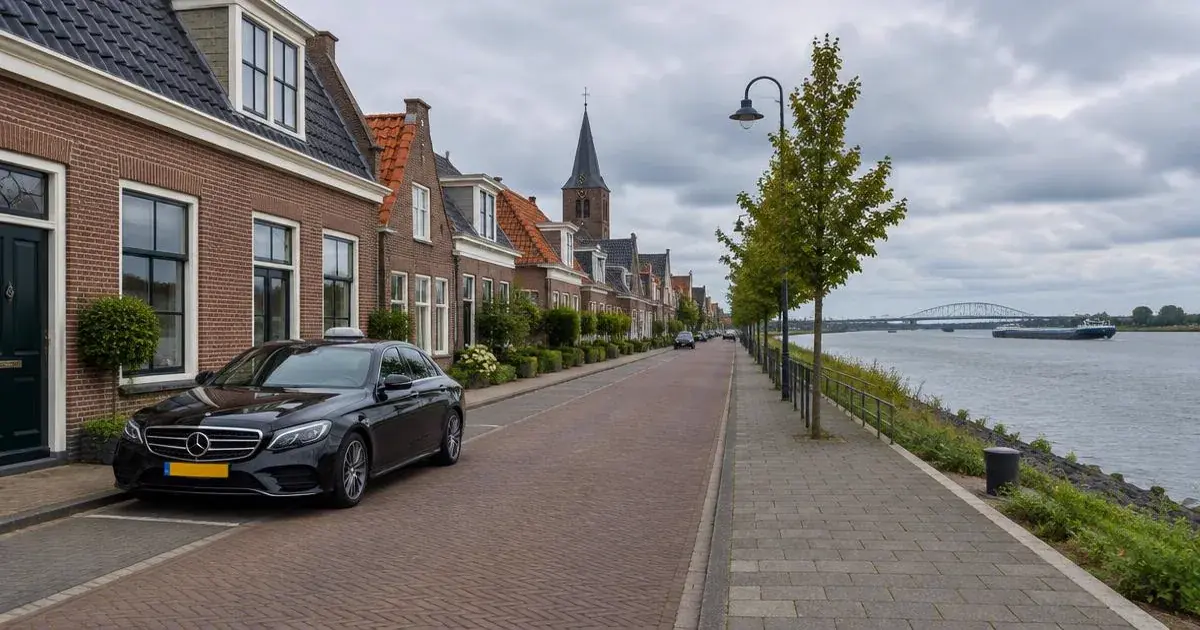 Taxi in Hardinxveld-Giessendam langs de Merwede