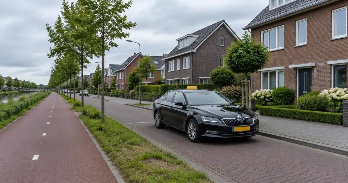 Taxi in Hendrik-Ido-Ambacht in een woonstraat