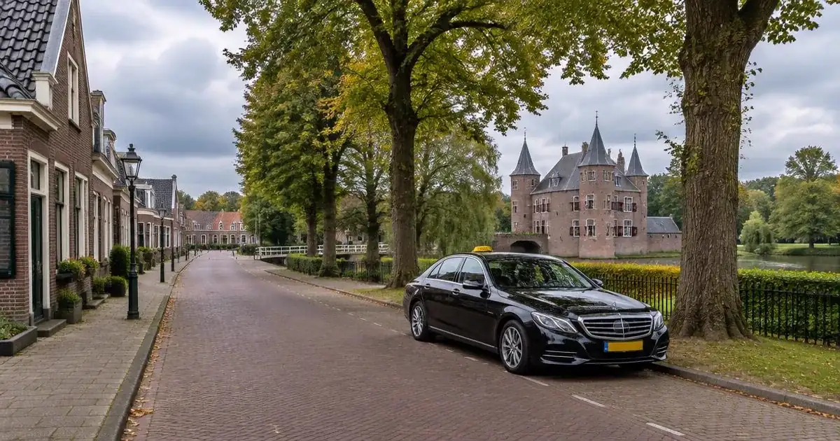 Taxi Rhoon met vaste prijs Taxi in Rhoon in een straat bij het dorpscentrum