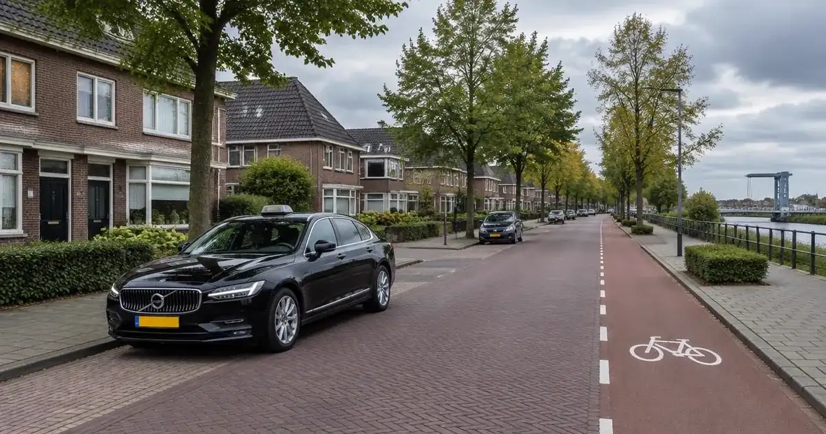 Taxi Ridderkerk met vaste prijs Taxi in Ridderkerk in een straat bij het centrum