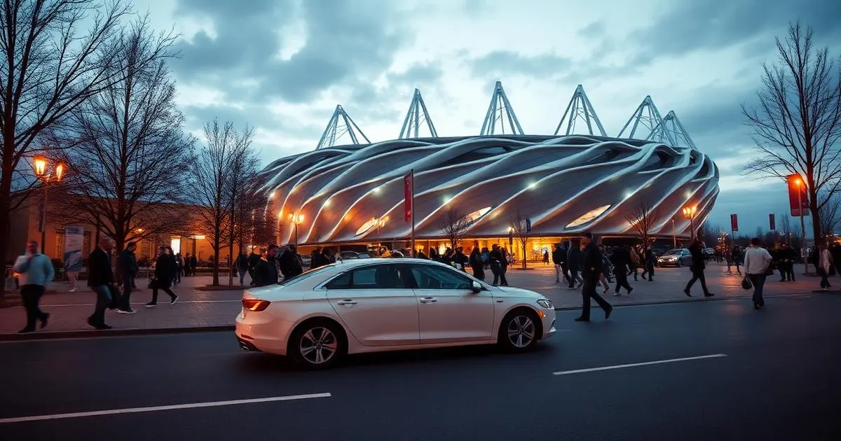 Taxi naar een stadion of evenement Taxi met Nederlands kenteken voor een stadion op een wedstrijddag